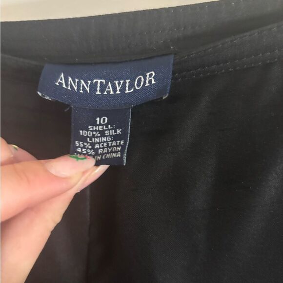Ann Taylor vintage silk black Dress Pants trousers size 10 EUC - Picture 2 of 3